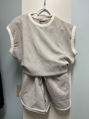 WHY Soft Knit cream short set